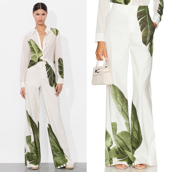 Alice + Olivia Dylan Linen Pant 4 - Picture 1 of 8